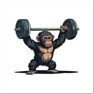 monkey at gym Posters and Art